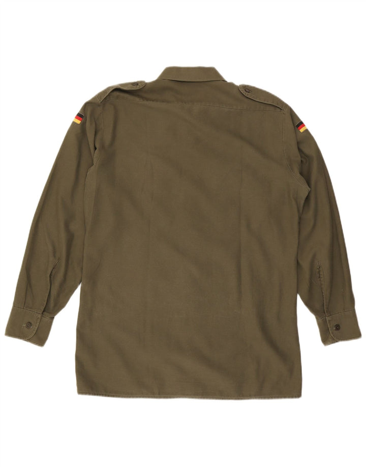 Camicia militare vintage da uomo color kaki medio