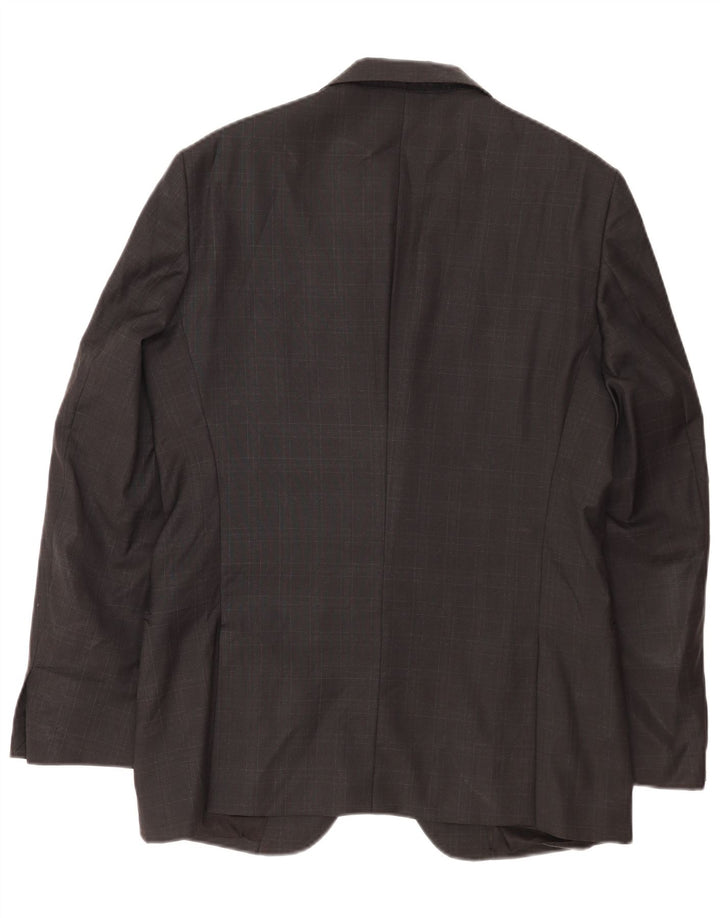 Giacca blazer a 2 bottoni da uomo Calvin Klein IT 50 Large Grey Check Wool