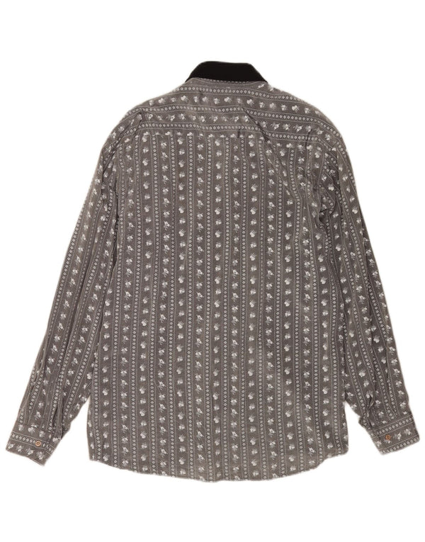 Mac Mens Shirt Large Grey Floral