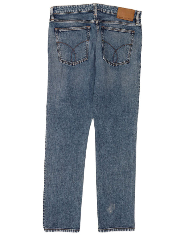 Jeans dritti affusolati da uomo Calvin Klein W33 L34 cotone blu