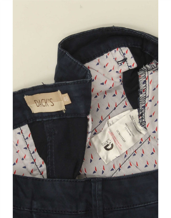 Pantaloncini chino vestibilità regolare da donna di Dack IT 46 Large W34 cotone blu navy