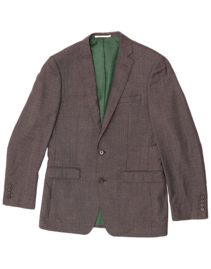 Giacca blazer da uomo a 2 bottoni French Connection UK 36 piccola lana grigia