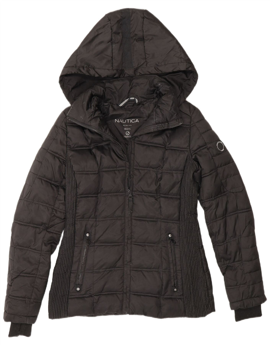 Giacca imbottita con cappuccio da donna Nautica UK 14 poliestere nero medio