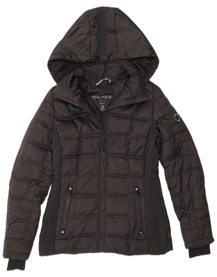 Giacca imbottita con cappuccio da donna Nautica UK 14 poliestere nero medio