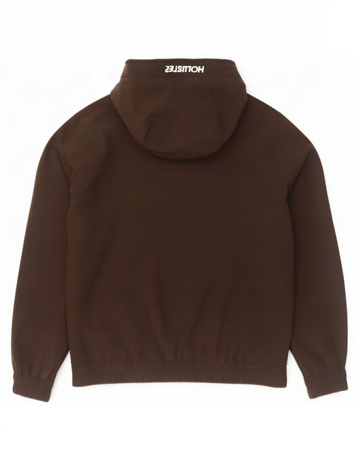 Giubbotto bomber con cappuccio grafico da uomo Hollister UK 36 piccolo poliestere nero