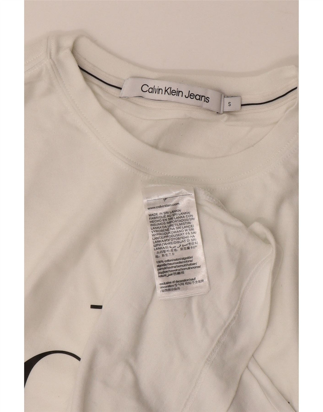 CALVIN KLEIN JEANS T-shirt grafica da uomo Top piccola in cotone bianco