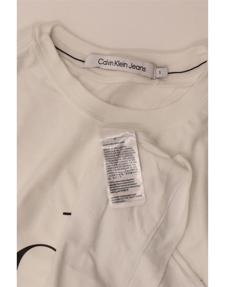 CALVIN KLEIN JEANS T-shirt grafica da uomo Top piccola in cotone bianco