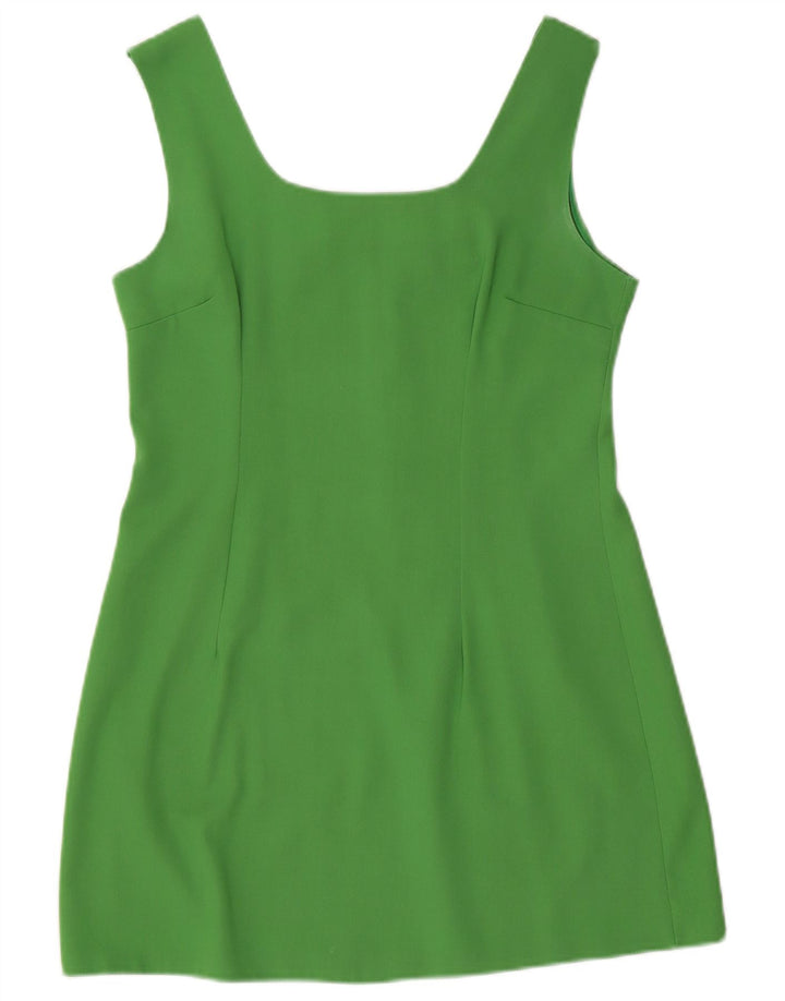 Abito tubino senza maniche vintage da donna UK 14 Poliestere verde medio