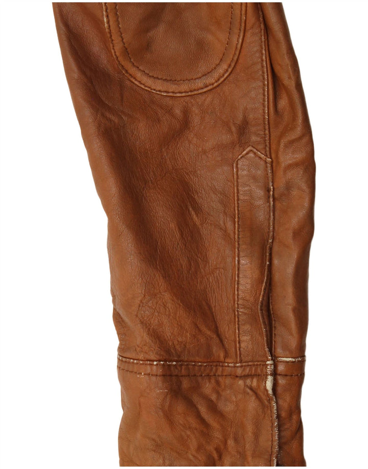 Giacca in pelle corta da donna PEPE Jeans UK 18 XL Marrone