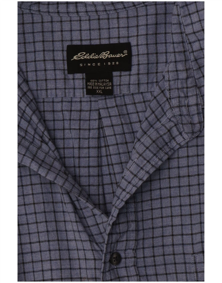 Camicia da uomo Eddie Bauer 2XL in cotone a quadri blu