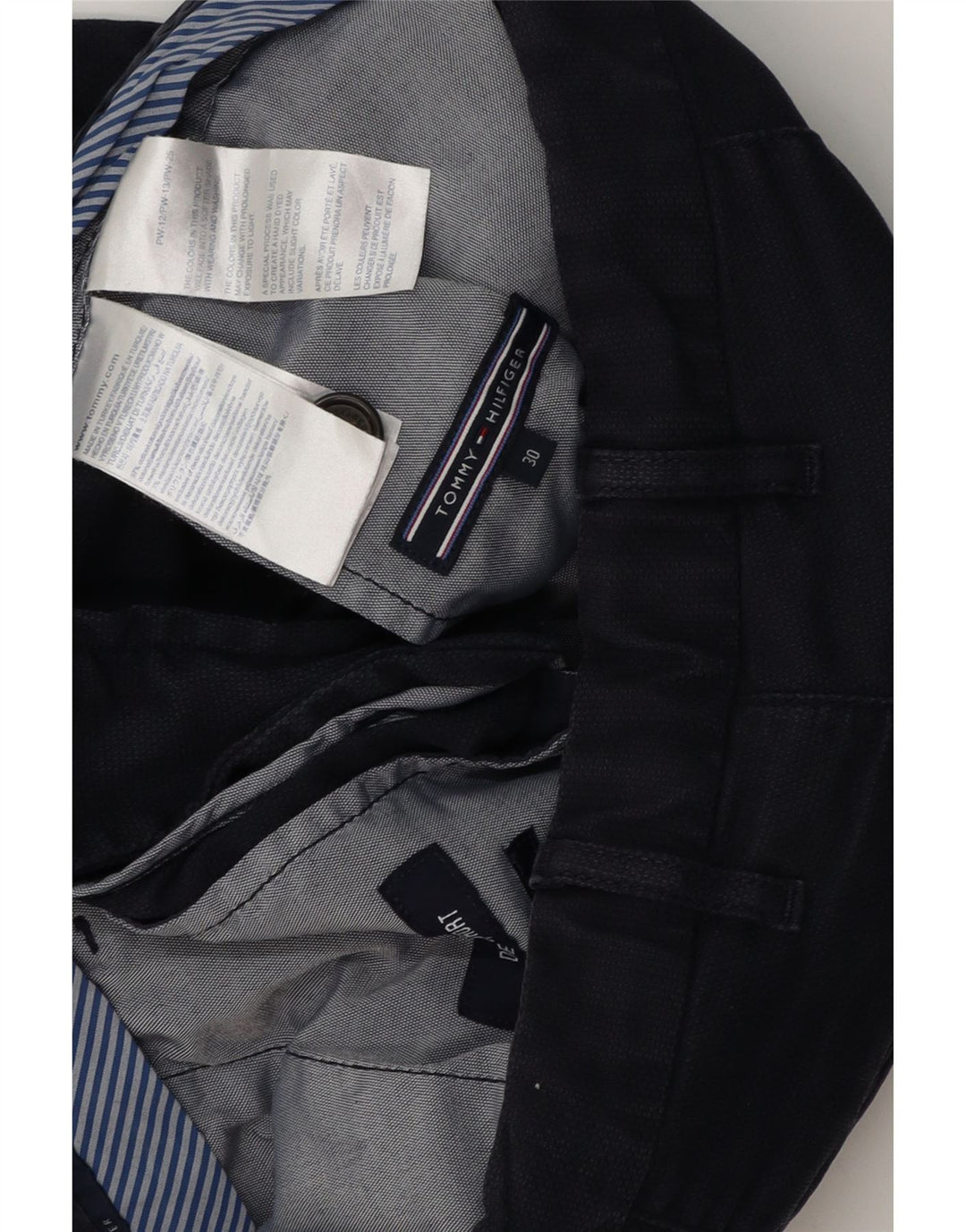 TOMMY HILFIGER Pantaloncini chino da uomo W30 cotone blu navy medio