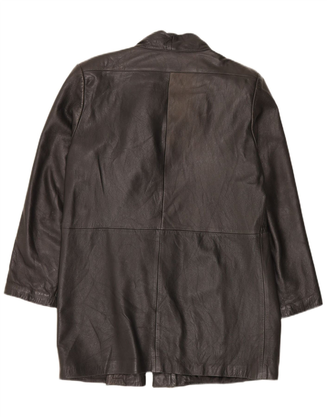 Cappotto in pelle da donna vintage IT 46 grande in pelle nera