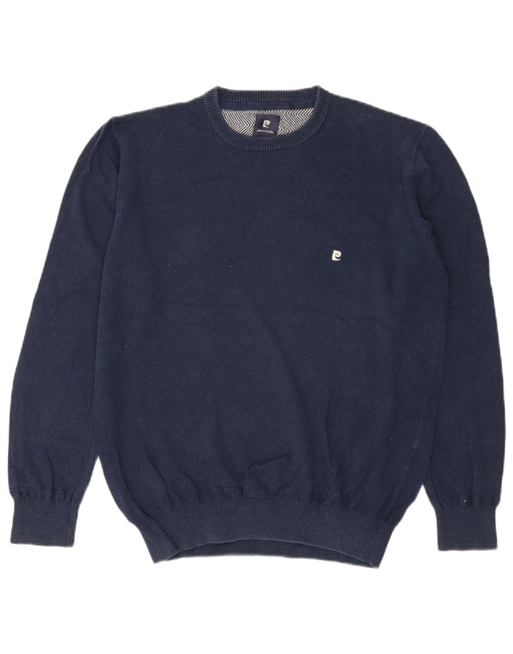 PIERRE CARDIN Maglione maglione girocollo da uomo cotone medio blu navy