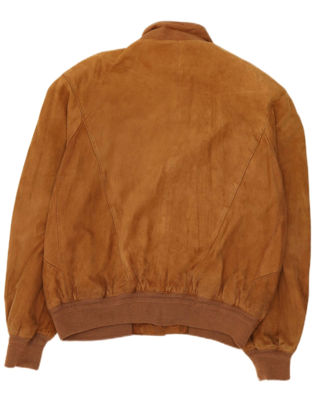 Giubbotto bomber vintage in pelle scamosciata da uomo IT 50 grande beige
