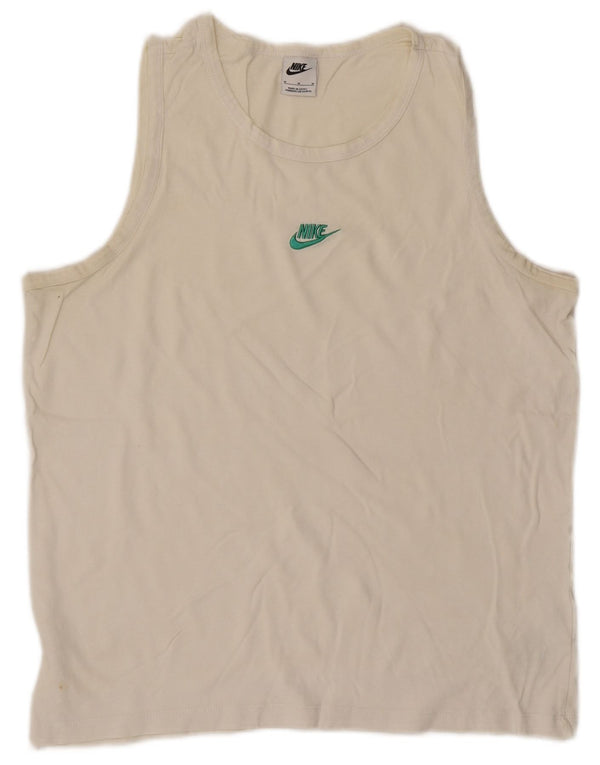 Canotta Nike da uomo in cotone bianco medio
