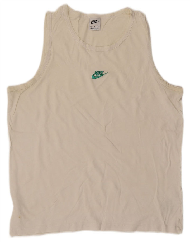 Canotta Nike da uomo in cotone bianco medio