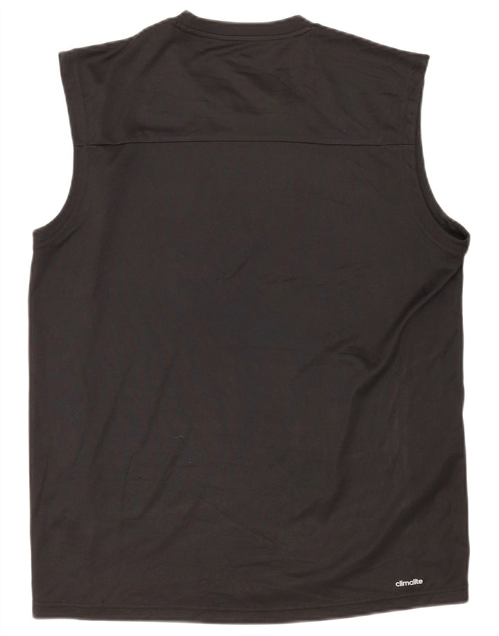 Canotta Adidas Climalite da uomo grande in poliestere nero