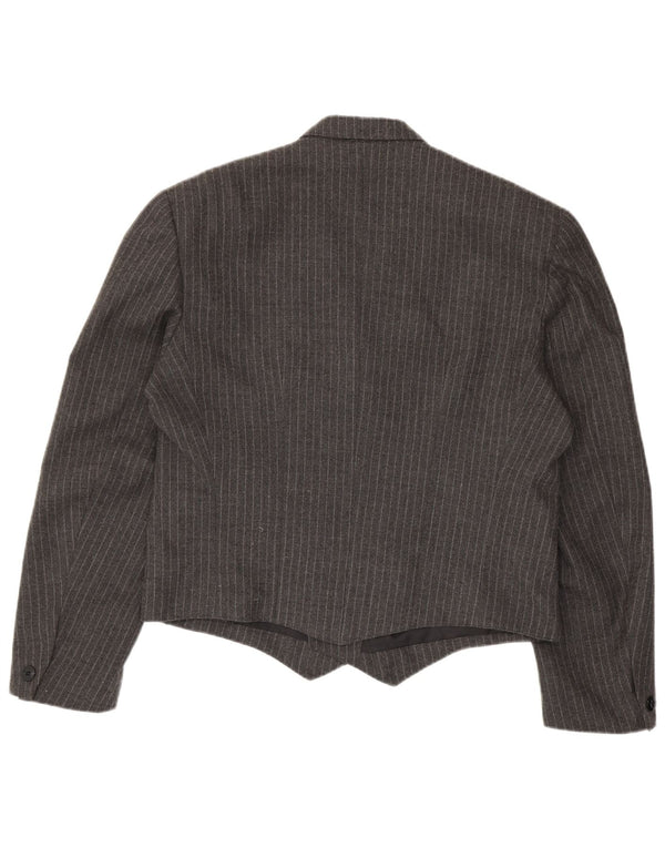 Giacca blazer doppiopetto vintage da uomo IT 50 grande gessato grigio