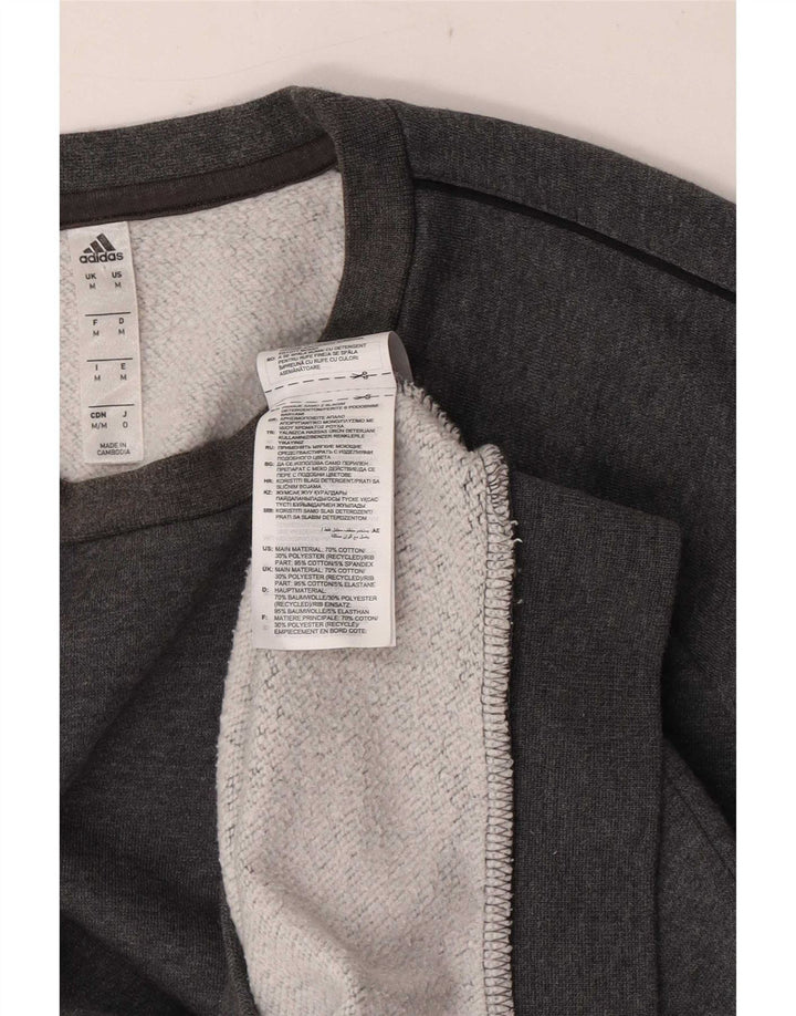 Felpa Adidas da uomo con vestibilità regolare, maglione, cotone chiazzato grigio medio