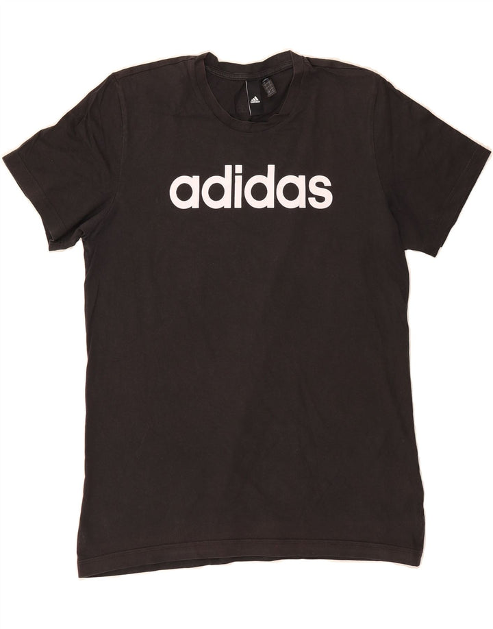 ADIDAS Mens Graphic T-Shirt Top Large Black Cotton Vintage Adidas and Second-Hand Adidas from Messina Hembry 