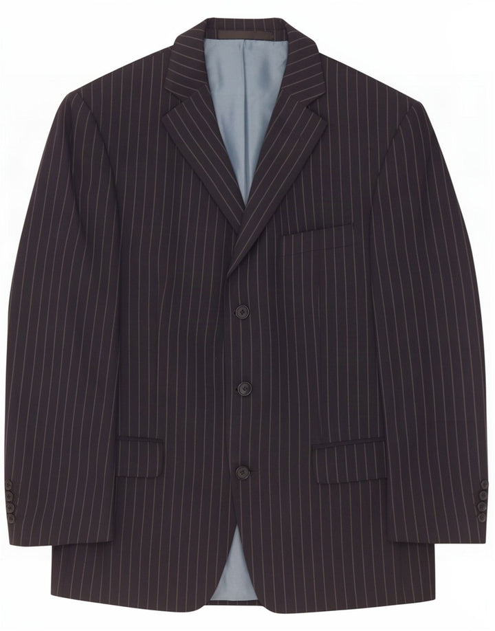 Giacca blazer da uomo Marks & Spencer UK 40 medio blu navy gessato
