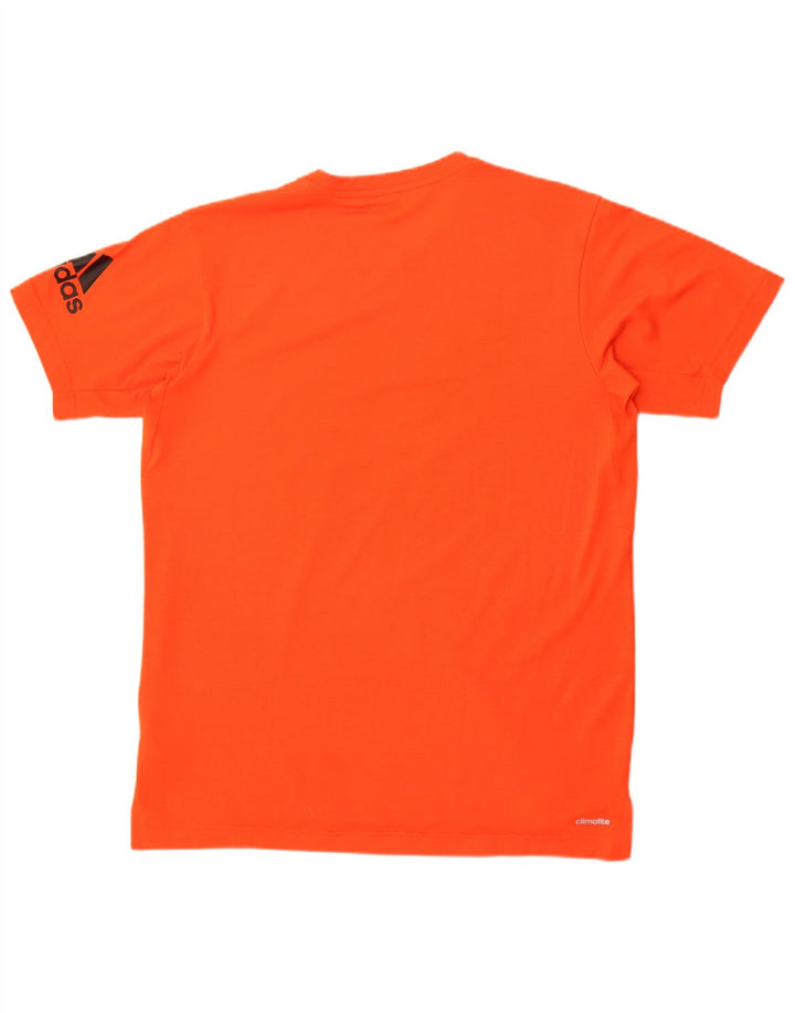 T-shirt grafica Adidas da uomo Climalite Top in poliestere arancione medio