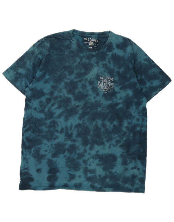 T-shirt grafica da uomo Saltrock Top in cotone tie dye blu medio