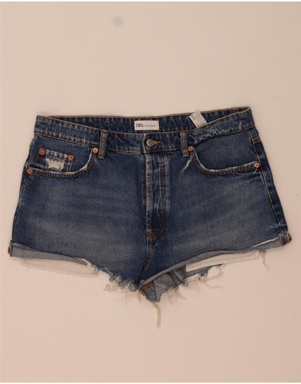 Pantaloncini di jeans da donna Zara EU 44 XL W34 cotone blu