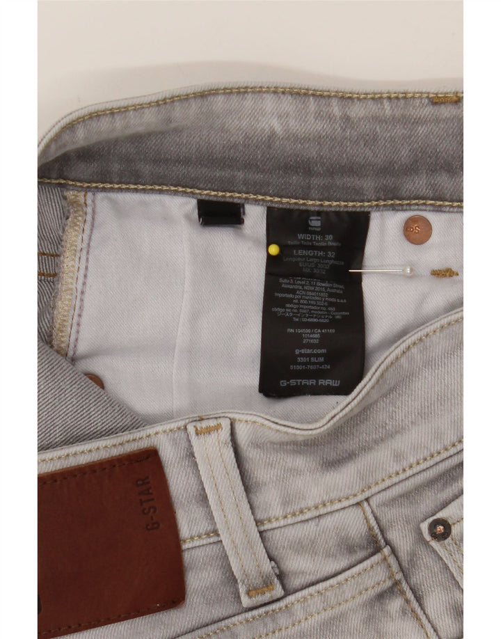 G-STAR Mens Slim Jeans W30 L32 Grey Cotton Vintage G-Star and Second-Hand G-Star from Messina Hembry 