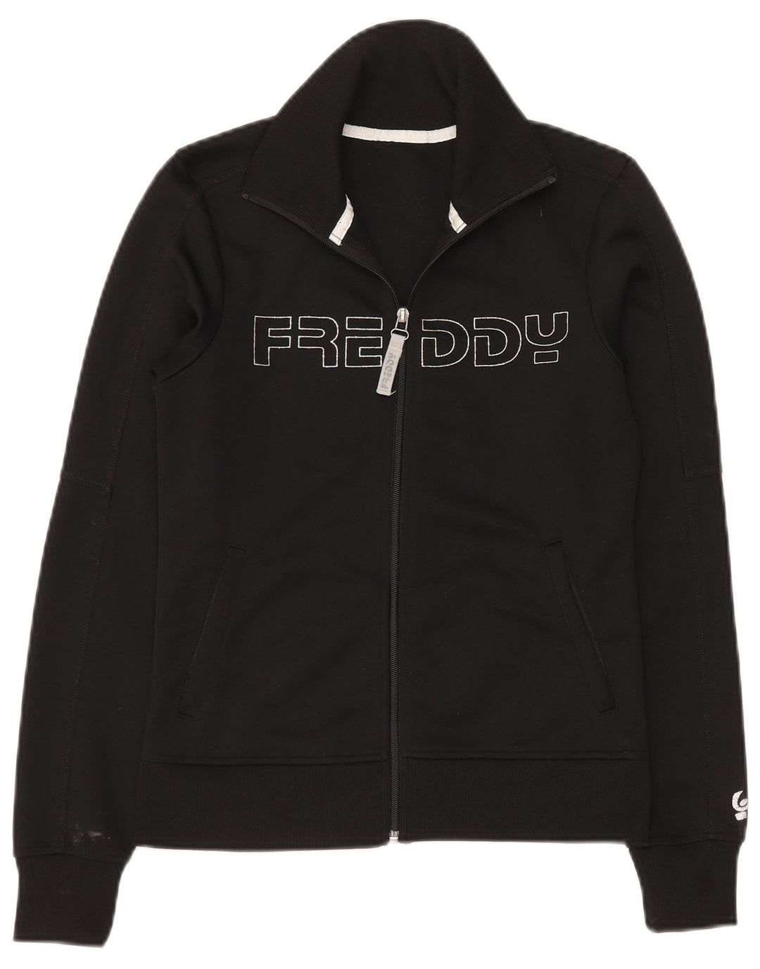 Giacca da tuta grafica da donna Freddy UK 10 piccola poliestere nero
