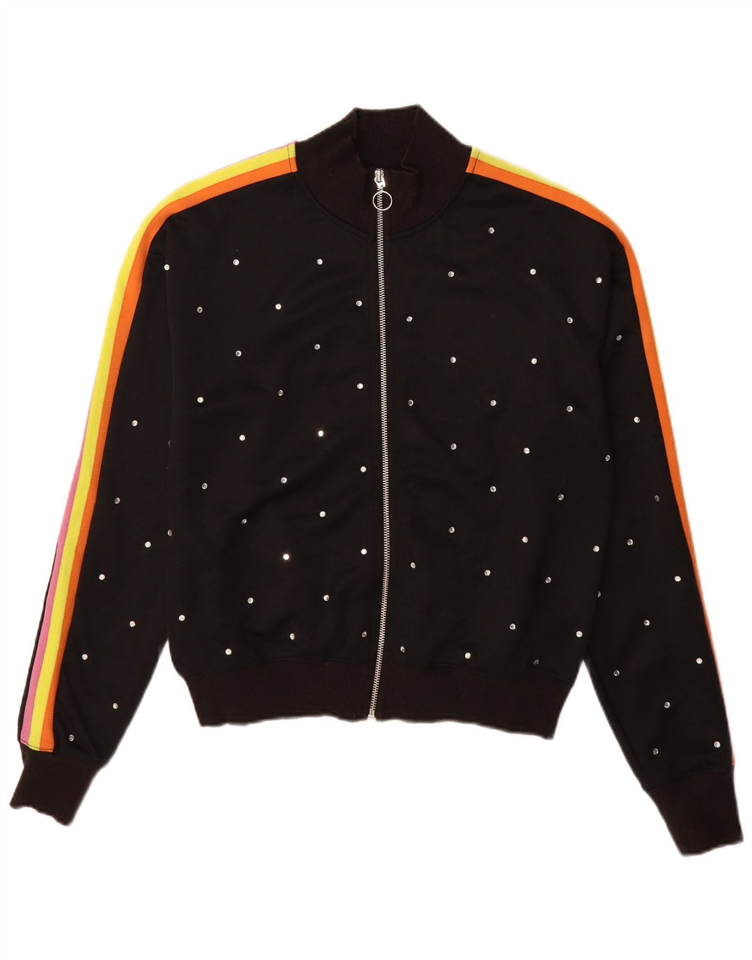 Topshop Giacca da tuta oversize da donna UK 6 XS Nera maculata