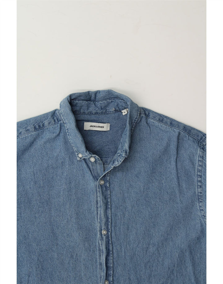 JACK & JONES Mens Denim Shirt Large Blue Cotton Vintage Jack & Jones and Second-Hand Jack & Jones from Messina Hembry 