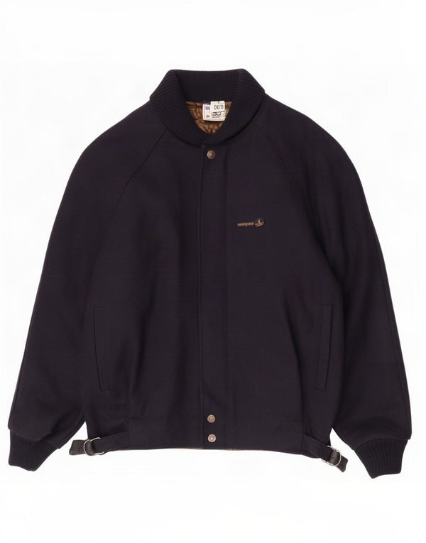 Giubbotto bomber da uomo Navigare UK 40 Large in lana blu navy
