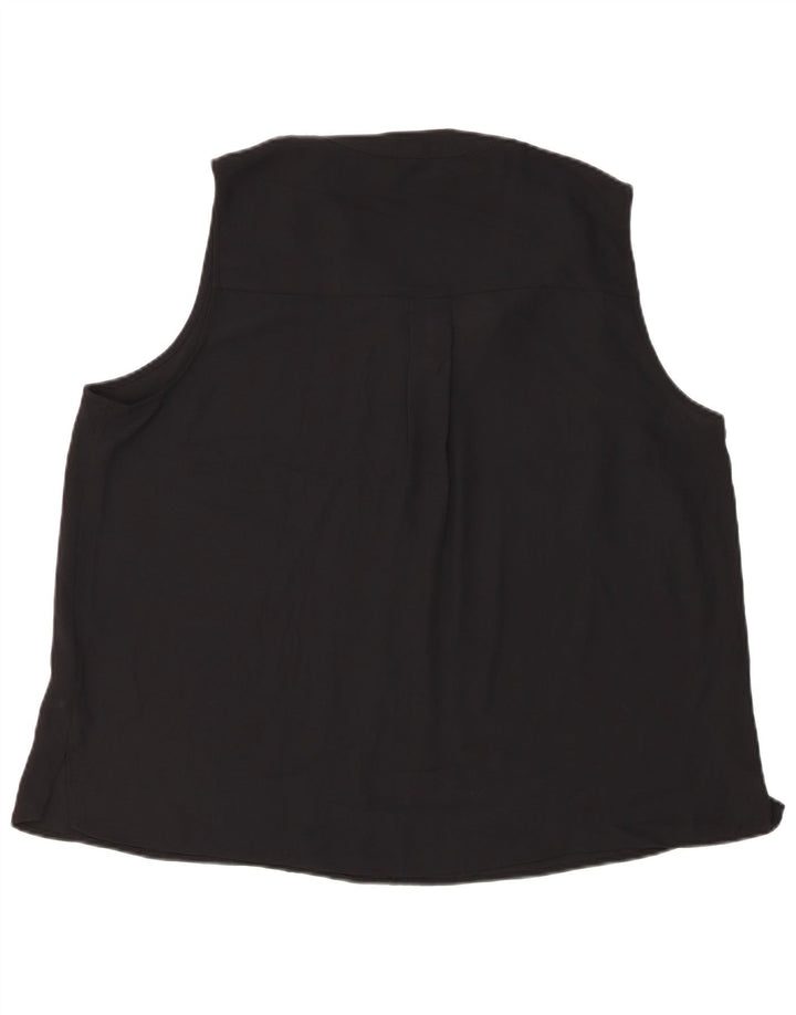 Top camicetta senza maniche da donna Marks & Spencer UK 20 2XL poliestere nero