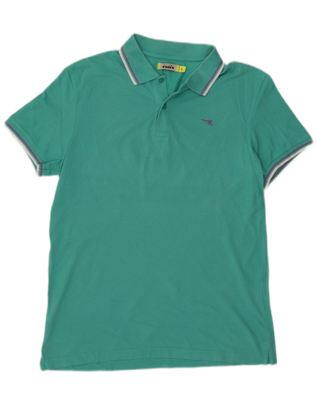 Polo Diadora Uomo Large Turchese Cotone