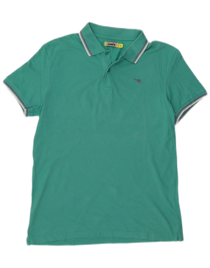 Polo Diadora Uomo Large Turchese Cotone