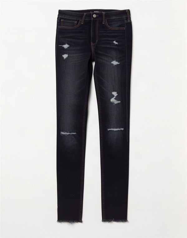 Jeans skinny effetto invecchiato Hollister da donna US 3 XS W26 L30 Blu navy