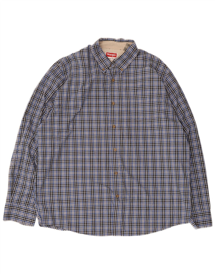 Camicia da uomo Wrangler in cotone a quadri grandi blu
