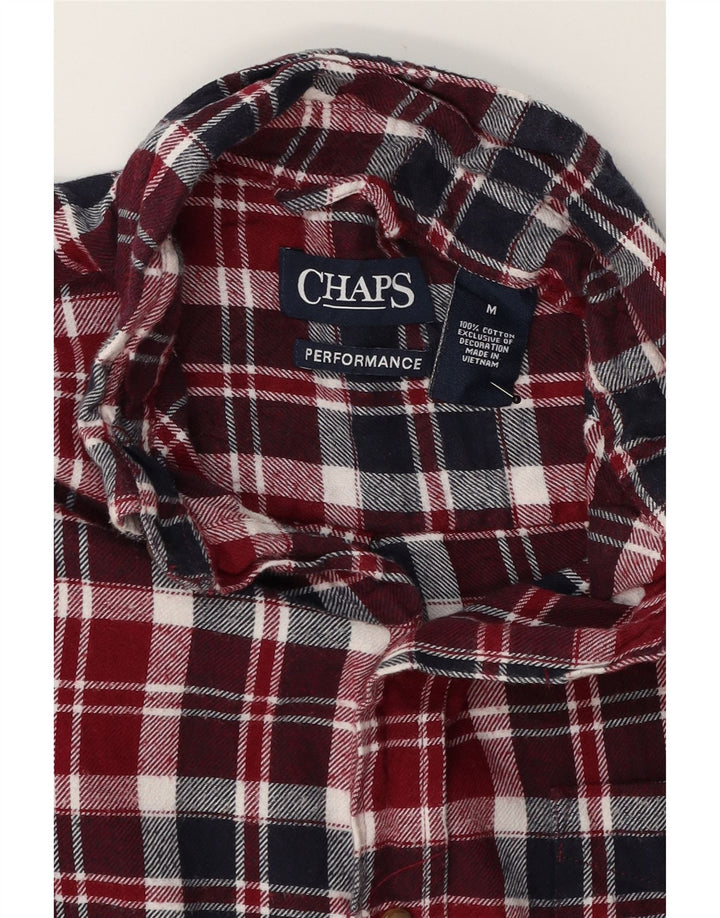 CHAPS Mens Flannel Shirt Medium Red Check Cotton Vintage Chaps and Second-Hand Chaps from Messina Hembry 