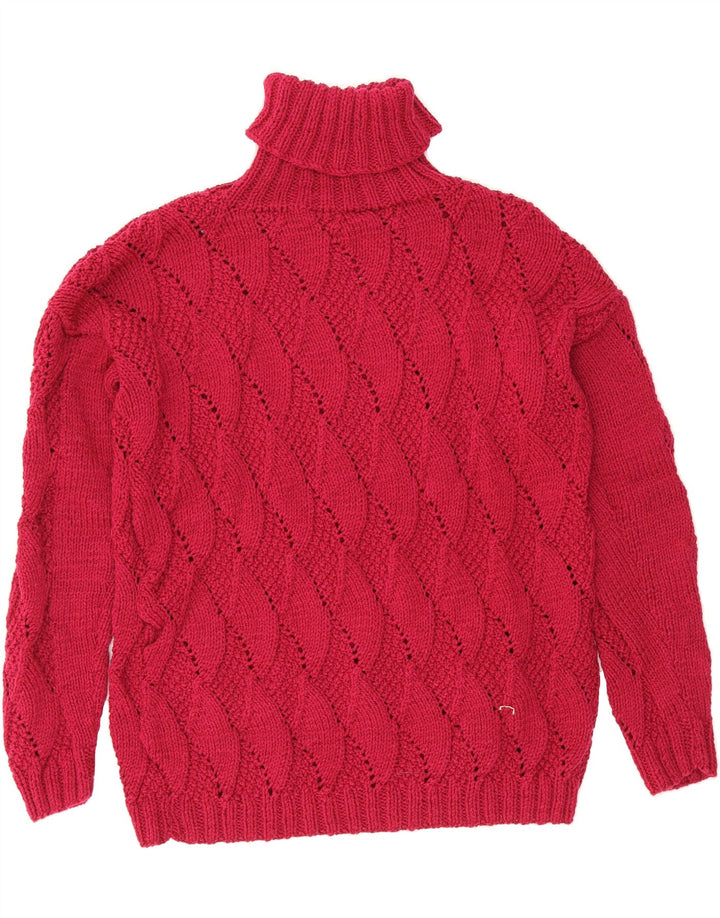 VINTAGE Womens Roll Neck Jumper Sweater UK 16 Large Pink Vintage Vintage and Second-Hand Vintage from Messina Hembry 