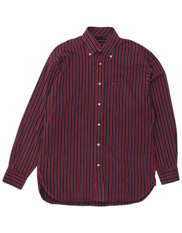 Camicia da uomo Tommy Hilfiger piccola in cotone a righe rosse