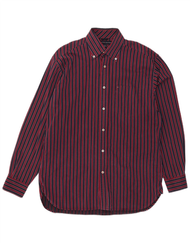 Camicia da uomo Tommy Hilfiger piccola in cotone a righe rosse