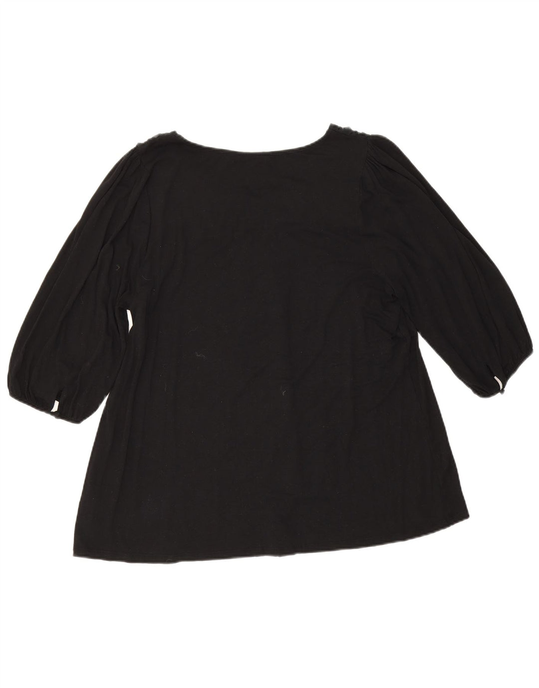 Top in camicetta con maniche a 3/4 da donna Marks & Spencer UK 20 2XL viscosa nera