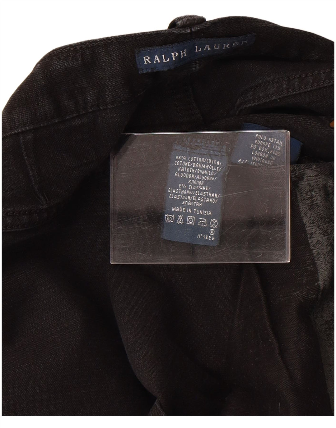 Jeans dritti da donna Ralph Lauren W30 L30 cotone nero