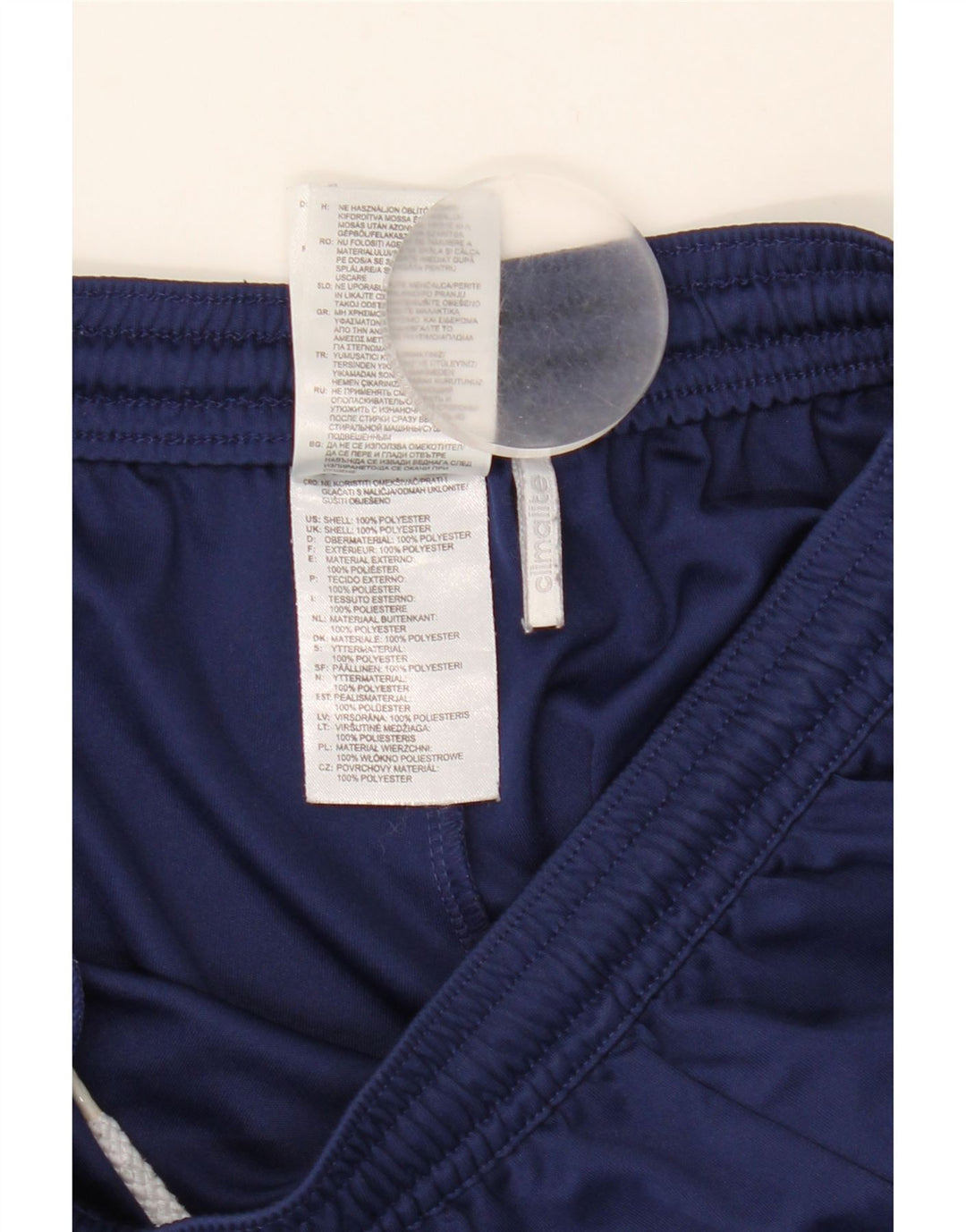 Pantaloncini sportivi Adidas Climalite da uomo piccoli in poliestere color block blu navy