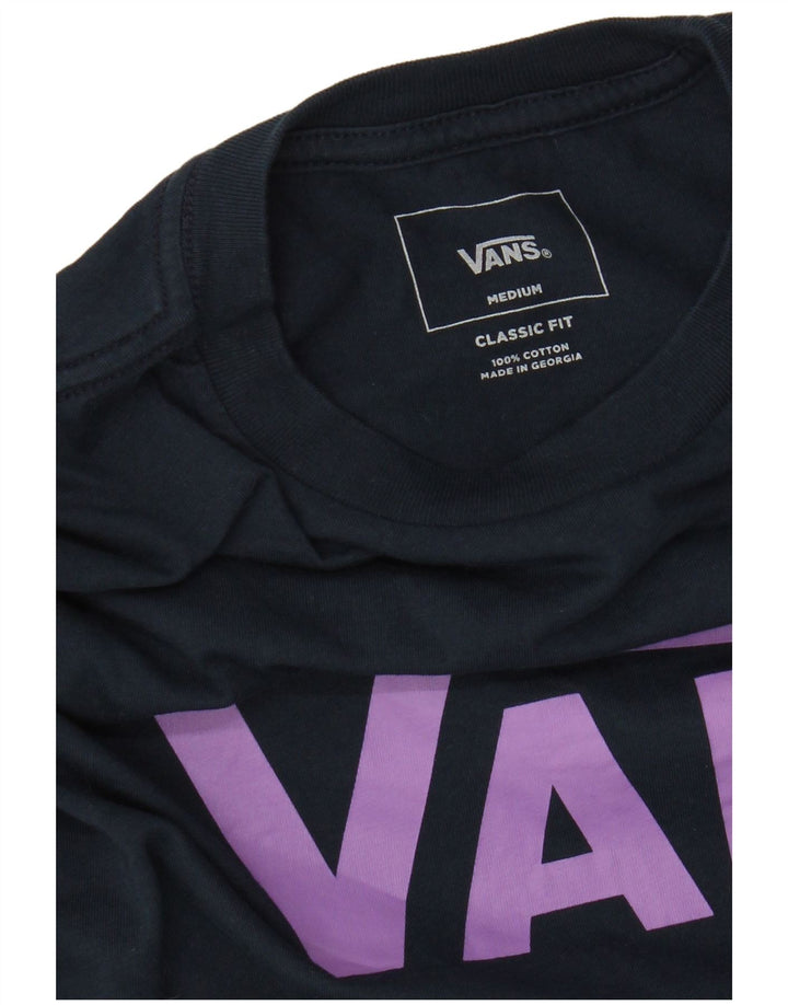 VANS Top grafico da uomo con vestibilità classica, manica lunga, cotone blu navy medio