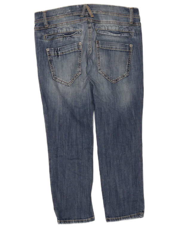 Jeans Capri Slim Fit a vita bassa da donna Benetton W28 L22 Blu