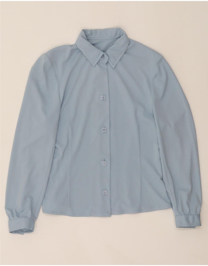 VINTAGE Womens Shirt Blouse UK 10 Small Blue Vintage Vintage and Second-Hand Vintage from Messina Hembry 