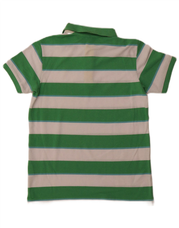Polo BENETTON Bambino 10-11 Anni XL Poliestere Rigato Verde