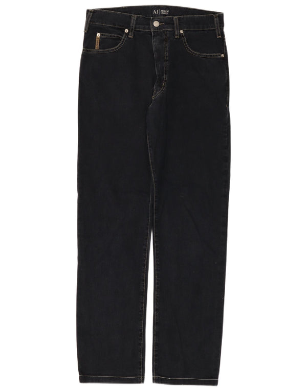 Jeans dritti da donna Armani W32 L29 cotone blu navy